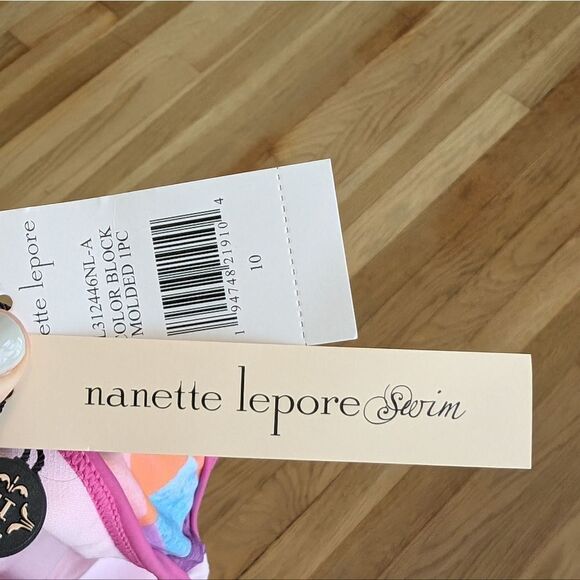 Nanette Lepore Swim pink color lock one piece swimsuit NWT - Picture 5 of 6
